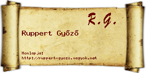 Ruppert Győző névjegykártya